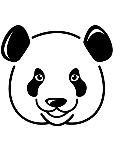 Panda'S Face Coloring Page